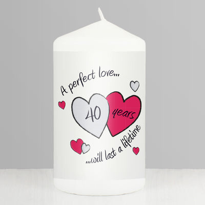 Perfect Love Ruby Pillar Candle